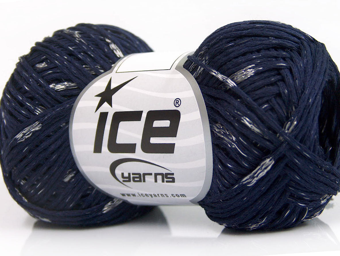 Lot of 8 Skeins ICE Natural Yarn SALE SUMMER (100% Viscose) Yarn Navy