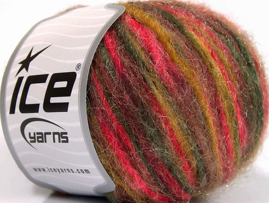 Lot of 8 Skeins ICE SALE SELF-STRIPING Yarn Maroon Pink Green Shades
