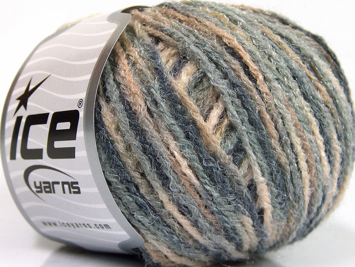 Lot of 8 Skeins ICE VERONA SHINE Hand Knitting Yarn Grey Shades Beige