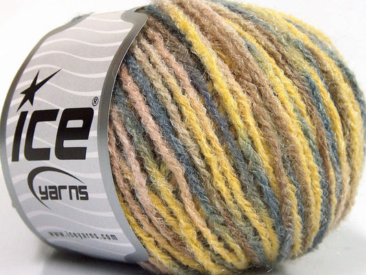 Lot of 8 Skeins ICE VERONA SHINE Hand Knitting Yarn Beige Grey Yellow Camel
