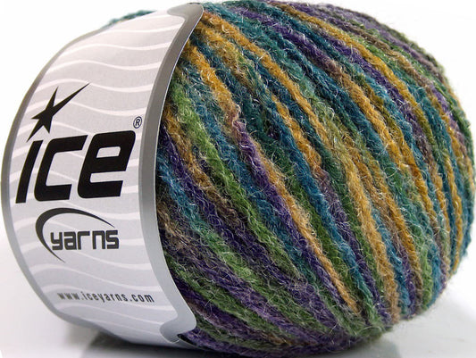 Lot of 8 Skeins ICE VERONA SHINE Hand Knitting Yarn Blue Purple Green Shades