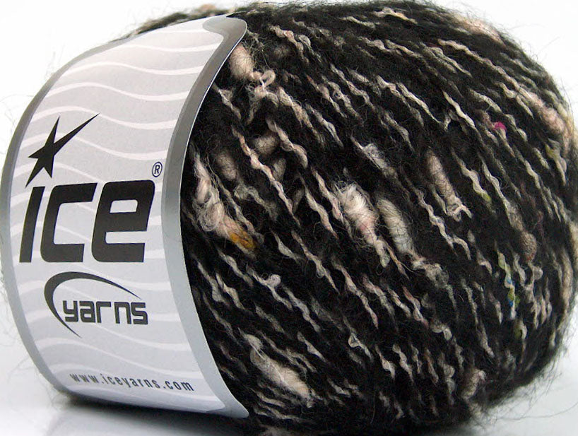 Lot of 8 Skeins ICE SALE WINTER (33% Wool) Hand Knitting Yarn Black Beige