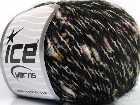 Lot of 8 Skeins ICE SALE WINTER (33% Wool) Hand Knitting Yarn Black Beige
