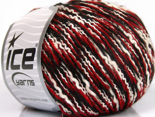 Lot of 8 Skeins ICE SALE WINTER (33% Wool) Hand Knitting Yarn Black Red White