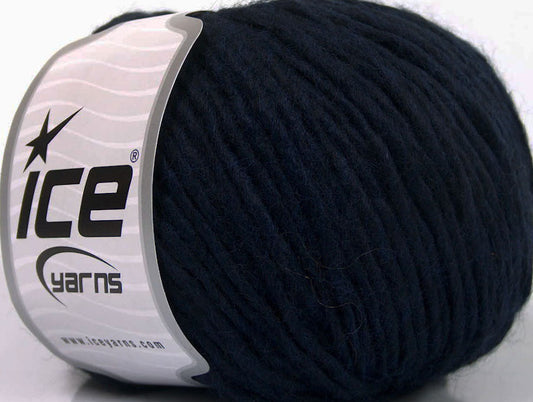 Lot of 8 Skeins ICE WOOL CORD ARAN (50% Wool) Hand Knitting Yarn Navy