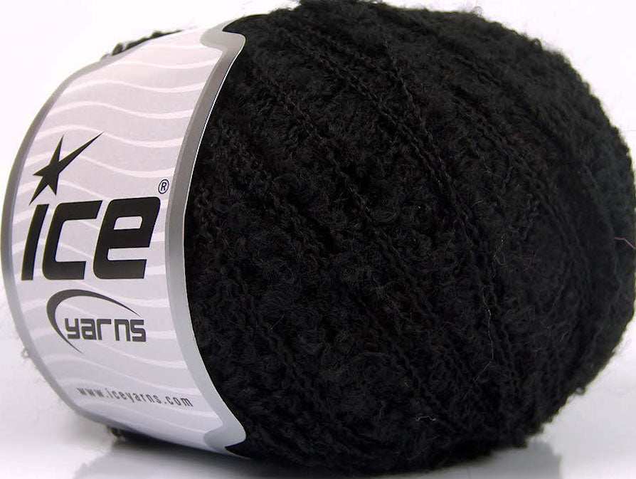 Lot of 8 Skeins ICE SALE WINTER (22% Wool) Hand Knitting Yarn Black
