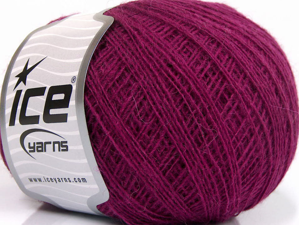 Lot of 8 Skeins ICE SALE WINTER (50% Wool) Hand Knitting Yarn Dark Fuchsia