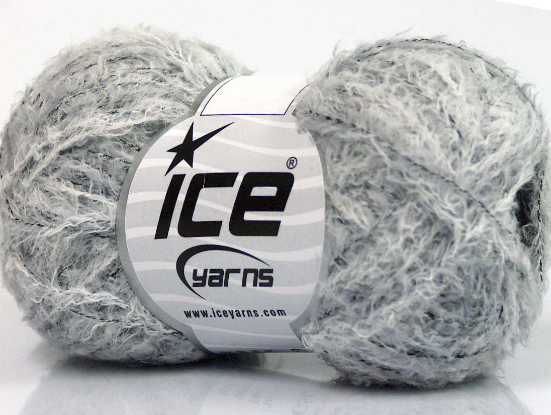 Lot of 8 Skeins ICE NAPOLI VISCOSE (90% Viscose) Hand Knitting Yarn Grey Shades