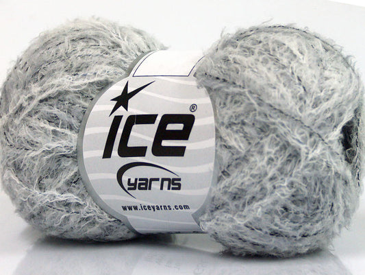 Lot of 8 Skeins ICE NAPOLI VISCOSE (90% Viscose) Hand Knitting Yarn Grey Shades