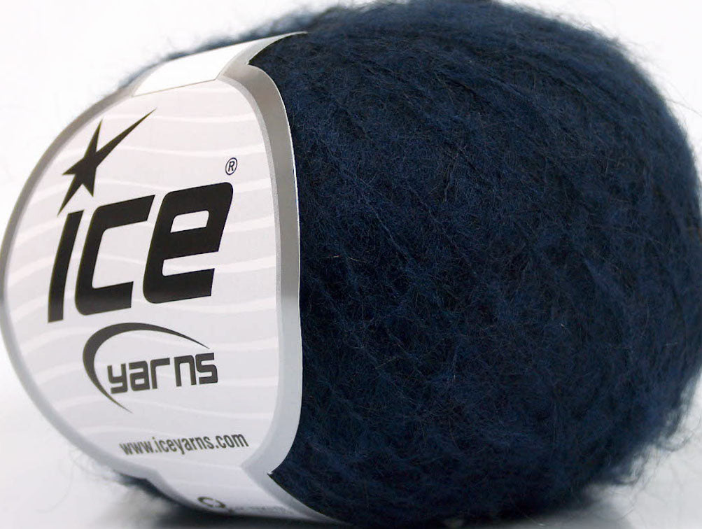 Lot of 10 Skeins ICE KID MOHAIR FINE (30% Kid Mohair) Hand Knitting Yarn Navy