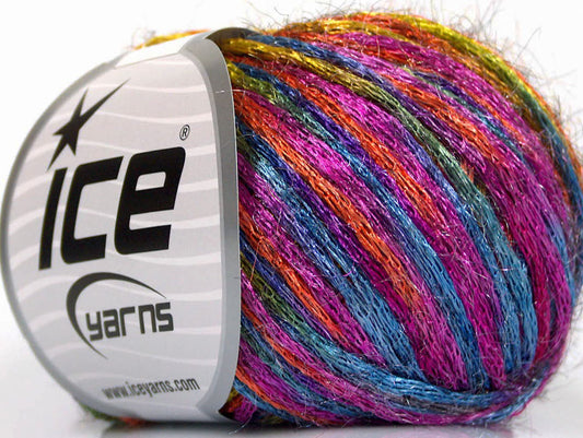 Lot of 8 Skeins ICE MARCO Hand Knitting Yarn Fuchsia Blue Orange Green