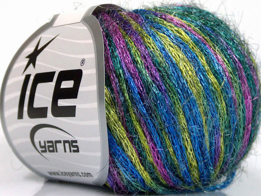 Lot of 8 Skeins ICE MARCO Hand Knitting Yarn Green Shades Blue Lilac