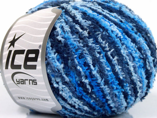 Lot of 8 Skeins Ice Yarns PUFFY FINE Hand Knitting Yarn Blue Shades