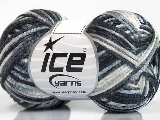 Lot of 8 Skeins ICE PORTOFINO (50% Wool) Hand Knitting Yarn Grey Shades