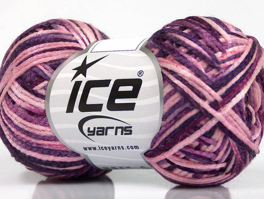 Lot of 8 Skeins Ice Yarns PORTOFINO (50% Wool) Yarn Pink Shades Purple