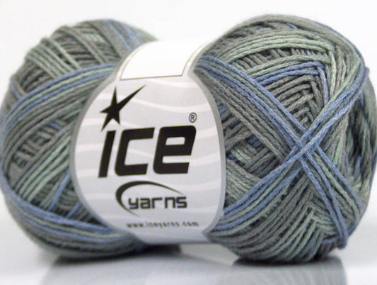 Lot of 8 Skeins ICE SALE SELF-STRIPING Hand Knitting Yarn Grey Shades Lilac