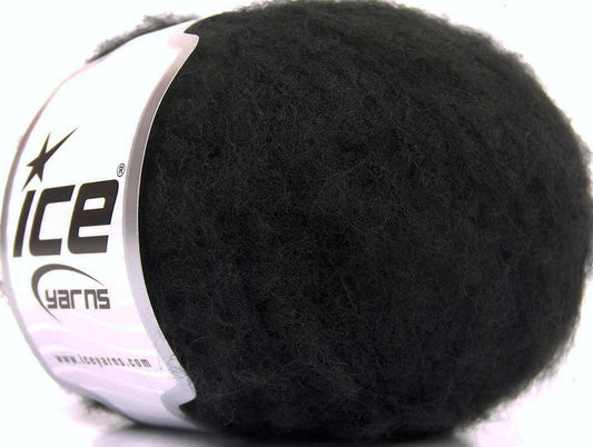 Lot of 8 Skeins ICE SALE WINTER (27% Mohair 27% Wool) Hand Knitting Yarn Black