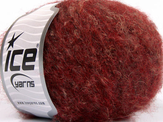 Lot of 8 Skeins ICE SALE WINTER (56% Virgin Wool 24% Linen) Yarn Burgundy Melange