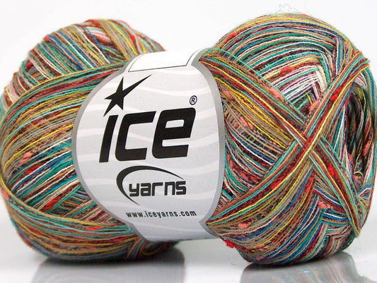 Lot of 8 Skeins ICE SALE SUMMER (80% Cotton) Hand Knitting Yarn Rainbow