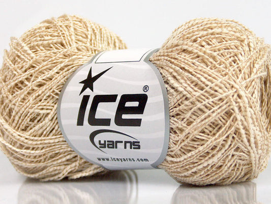 Lot of 8 Skeins Ice Yarns PEPERONCINO (62% Cotton 23% Viscose) Yarn Cream