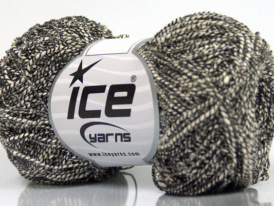 Lot of 8 Skeins Ice Yarns PEPERONCINO (62% Cotton 23% Viscose) Yarn Cream Black