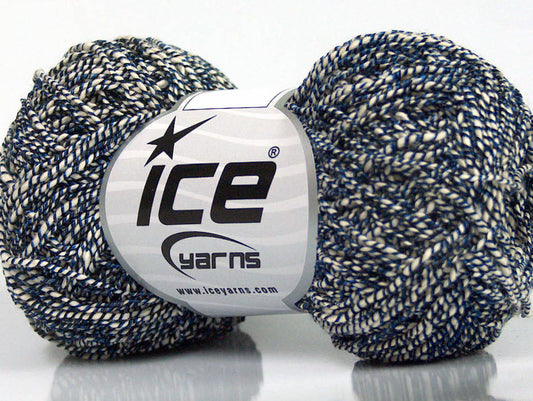 Lot of 8 Skeins Ice Yarns PEPERONCINO (62% Cotton 23% Viscose) Yarn Cream Blue