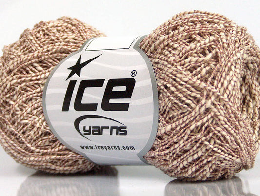 Lot of 8 Skeins Ice Yarns PEPERONCINO (62% Cotton 23% Viscose) Yarn Cream Rose Brown
