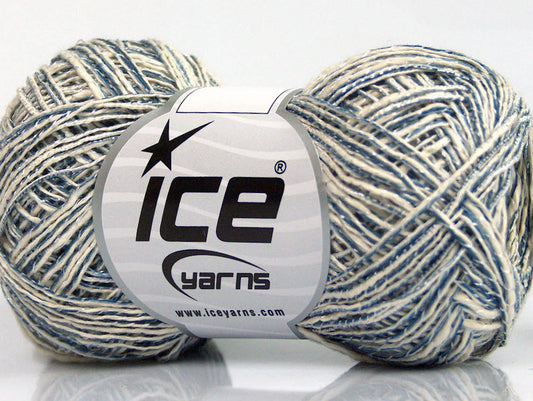 Lot of 8 Skeins ICE SALE SUMMER (62% Cotton 23% Viscose) Yarn Cream Light Blue