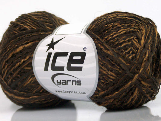 Lot of 8 Skeins Ice Yarns DOPPIO LANA (44% Wool) Yarn Brown Shades