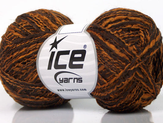 Lot of 8 Skeins Ice Yarns DOPPIO LANA (44% Wool) Yarn Brown Copper