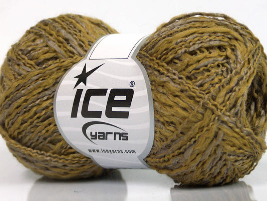 Lot of 8 Skeins Ice Yarns DOPPIO LANA (44% Wool) Hand Knitting Yarn Khaki Camel