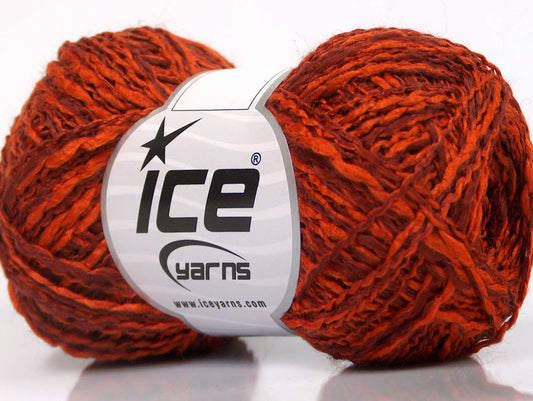 Lot of 8 Skeins ICE DOPPIO LANA (44% Wool) Yarn Orange Dark Burgundy