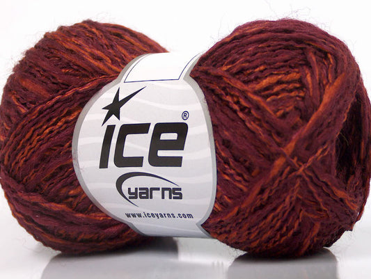 Lot of 8 Skeins Ice Yarns DOPPIO LANA (44% Wool) Yarn Maroon Copper