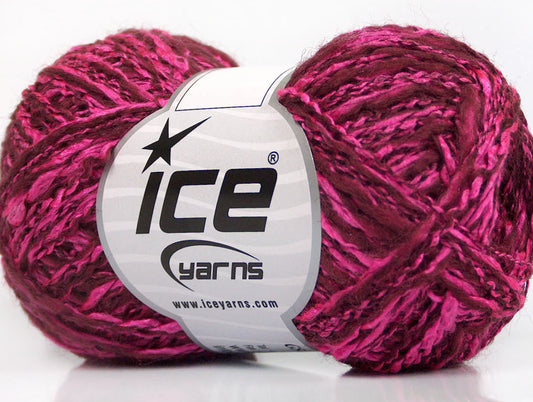 Lot of 8 Skeins ICE DOPPIO LANA (44% Wool) Hand Knitting Yarn Maroon Pink