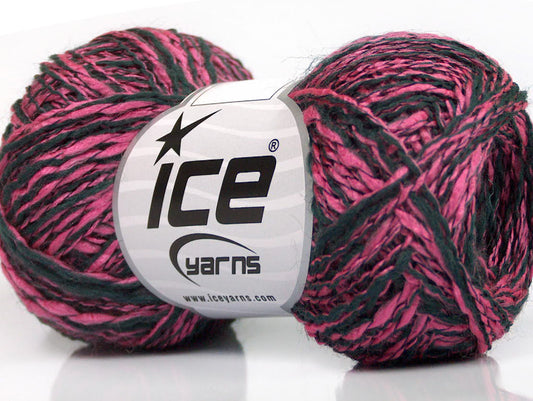 Lot of 8 Skeins ICE DOPPIO LANA (44% Wool) Hand Knitting Yarn Dark Teal Pink
