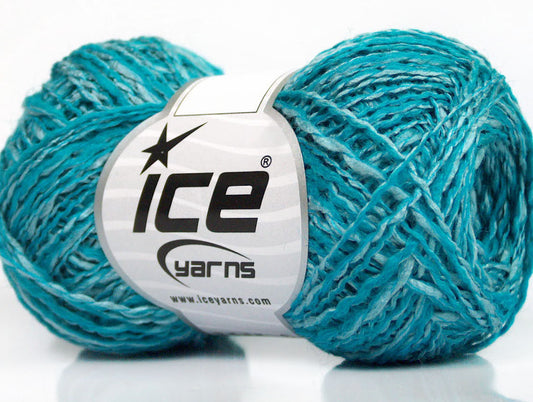 Lot of 8 Skeins ICE DOPPIO LANA (44% Wool) Hand Knitting Yarn Turquoise Shades
