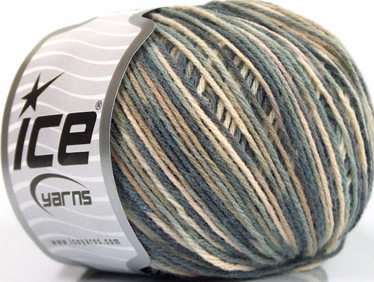Lot of 8 Skeins ICE WOOL DK COLOR (50% Wool) Yarn Grey Shades Cream