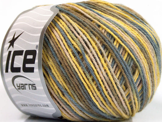 Lot of 8 Skeins Ice Yarns WOOL DK COLOR (50% Wool) Yarn Grey Camel Beige Yellow