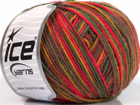 Lot of 8 Skeins Ice Yarns WOOL DK COLOR (50% Wool) Yarn Pink Maroon Green Shades