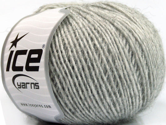 Lot of 8 Skeins ICE WOOL CORD LIGHT (50% Wool) Hand Knitting Yarn Grey