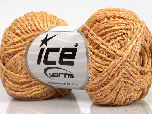 Lot of 8 Skeins ICE SALE SUMMER (95% Viscose) Hand Knitting Yarn Gold