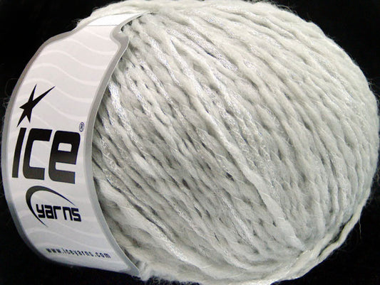 Lot of 8 Skeins ICE SALE WINTER (30% Wool) Hand Knitting Yarn Light Grey Silver