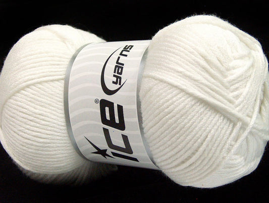 Lot of 3 x 100gr Skeins Ice Yarns BABY COMFORT Hand Knitting Yarn White