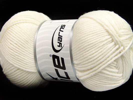 Lot of 3 x 100gr Skeins Ice Yarns BABY COMFORT Hand Knitting Yarn Ecru