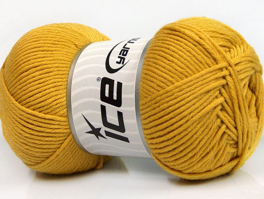 Lot of 3 x 100gr Skeins Ice Yarns BABY COMFORT Hand Knitting Yarn Gold