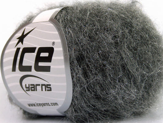 Lot of 10 Skeins Ice Yarns GENIUS MOHAIR (21% Mohair 13% Wool) Yarn Dark Grey
