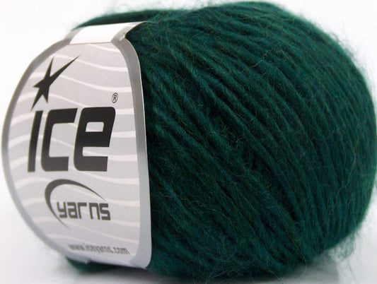 Lot of 8 Skeins ICE WOOL CORD BULKY (50% Wool) Hand Knitting Yarn Dark Green