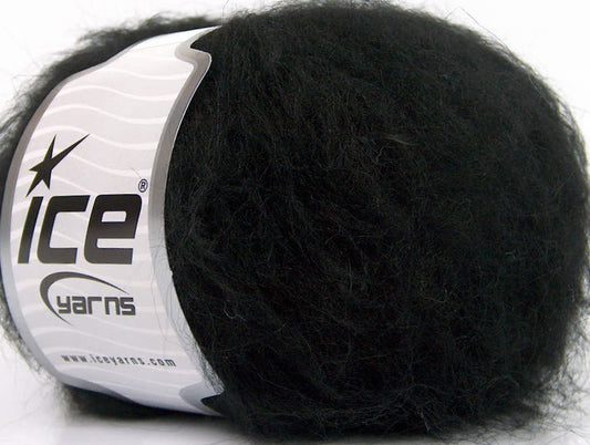 Lot of 8 Skeins ICE SALE WINTER (27% Mohair 27% Wool) Hand Knitting Yarn Black