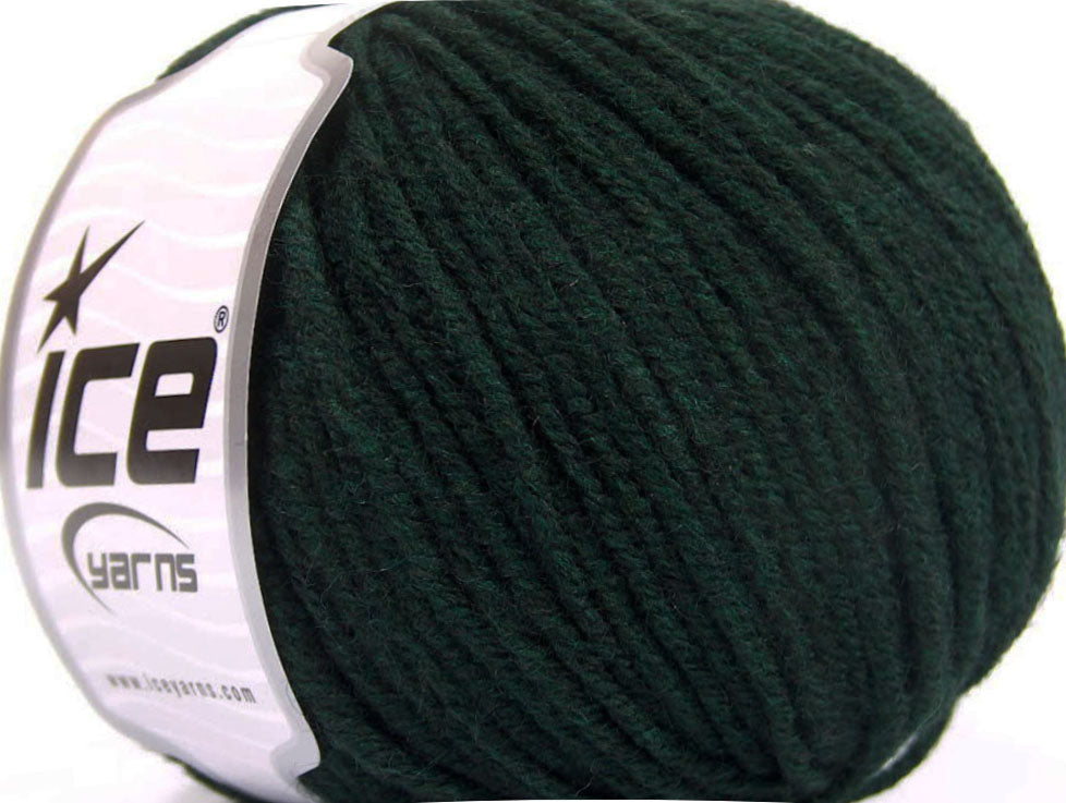 Lot of 8 Skeins ICE WOOL WORSTED 50 (50% Wool) Hand Knitting Yarn Dark Teal