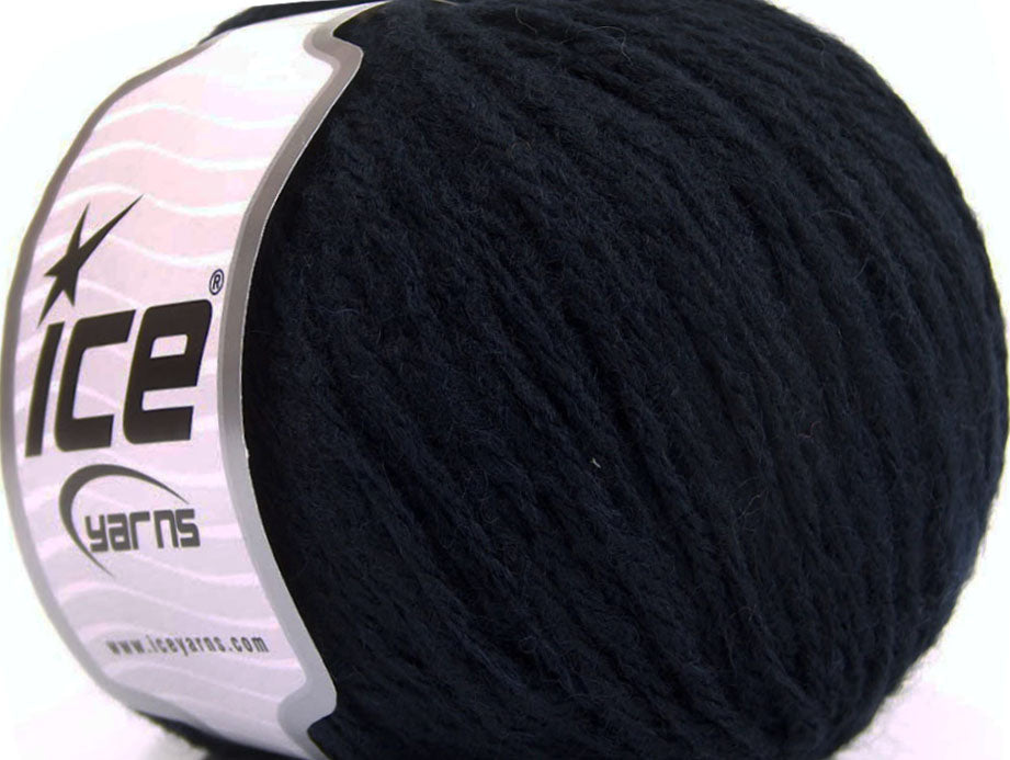 Lot of 8 Skeins ICE WOOL WORSTED 50 (50% Wool) Hand Knitting Yarn Dark Navy